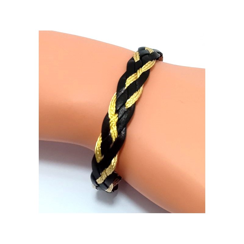 Bracelet homme cuir et câble