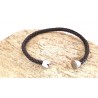 Bracelet homme en cuir tressé marron