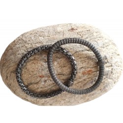 set 2 Bracelets M. Silis Snake en métal argent