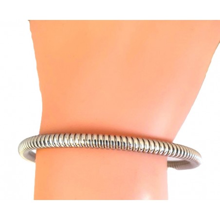 Bracelet flexible en métal argenté