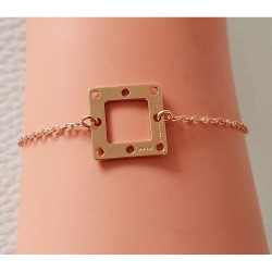 Bracelet gourmette carré - Brin d'Amour