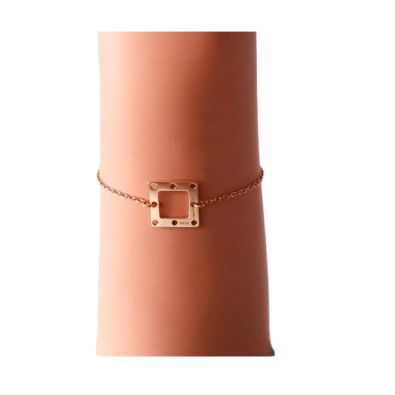 Bracelet gourmette carré - Brin d'Amour